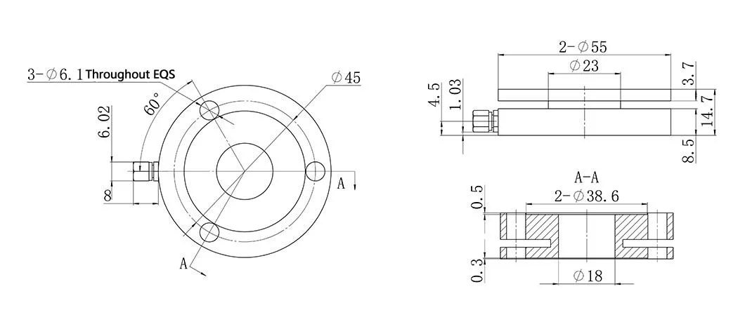 Kunwei Alloy Steel High Precision Spoke 65kg Load Cell Force Sensor